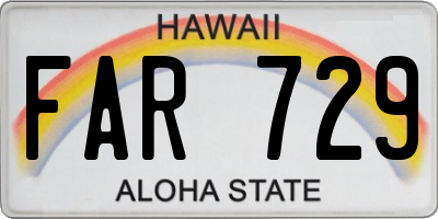 HI license plate FAR729