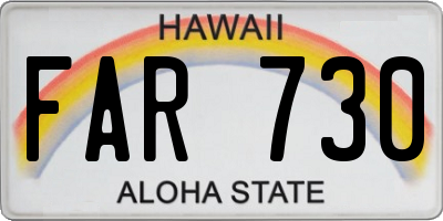 HI license plate FAR730