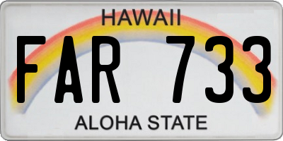 HI license plate FAR733
