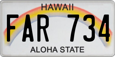 HI license plate FAR734