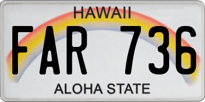 HI license plate FAR736
