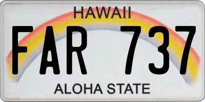 HI license plate FAR737