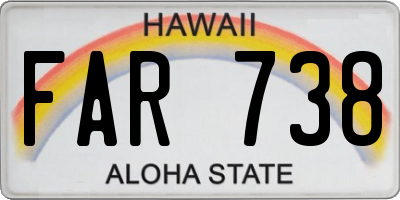 HI license plate FAR738