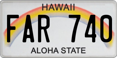 HI license plate FAR740