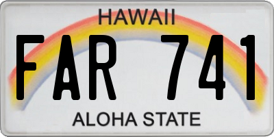 HI license plate FAR741