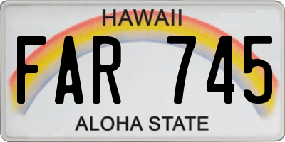 HI license plate FAR745