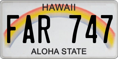 HI license plate FAR747