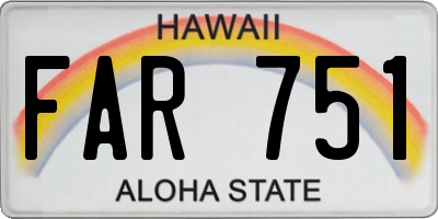 HI license plate FAR751