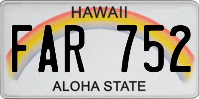 HI license plate FAR752