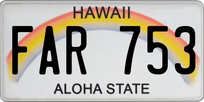 HI license plate FAR753