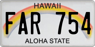 HI license plate FAR754