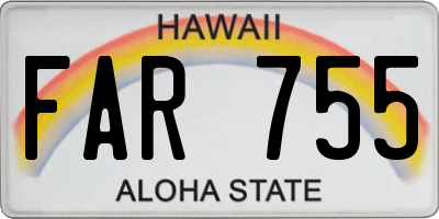 HI license plate FAR755