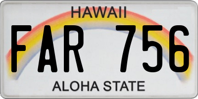 HI license plate FAR756