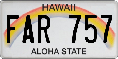 HI license plate FAR757