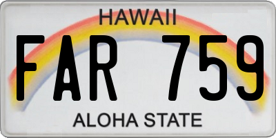 HI license plate FAR759