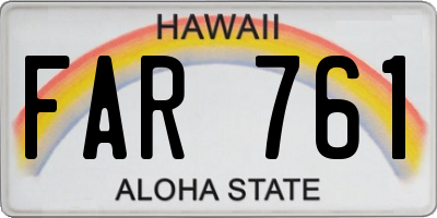 HI license plate FAR761