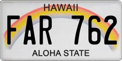 HI license plate FAR762