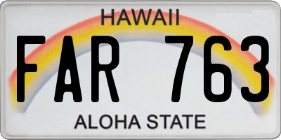 HI license plate FAR763