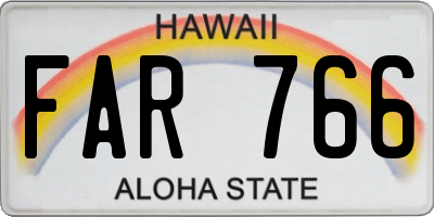 HI license plate FAR766