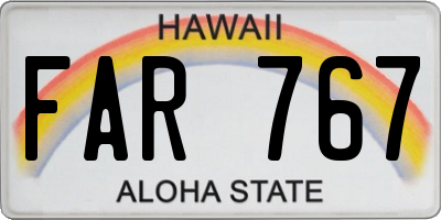 HI license plate FAR767