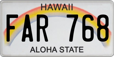 HI license plate FAR768