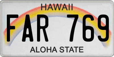 HI license plate FAR769