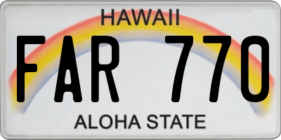 HI license plate FAR770