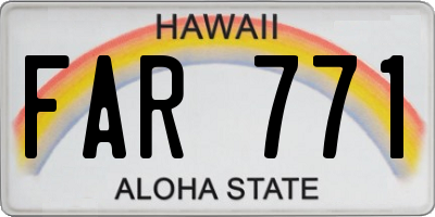 HI license plate FAR771