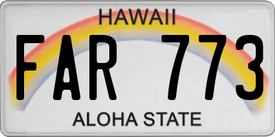 HI license plate FAR773
