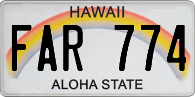 HI license plate FAR774