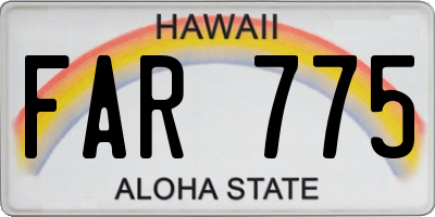 HI license plate FAR775