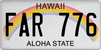HI license plate FAR776