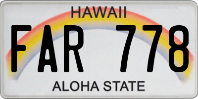 HI license plate FAR778