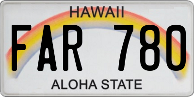 HI license plate FAR780