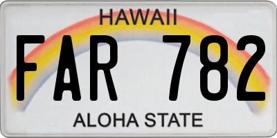 HI license plate FAR782