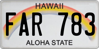 HI license plate FAR783