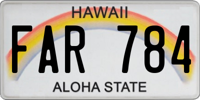 HI license plate FAR784