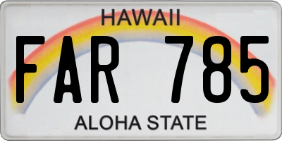 HI license plate FAR785