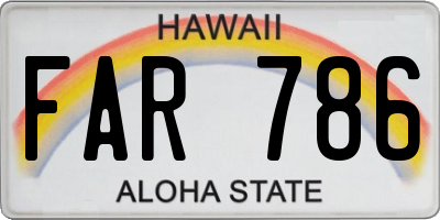 HI license plate FAR786