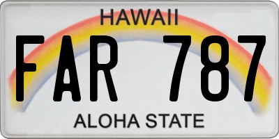HI license plate FAR787
