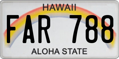 HI license plate FAR788