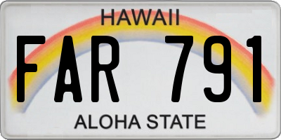 HI license plate FAR791