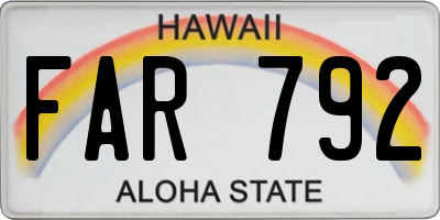 HI license plate FAR792