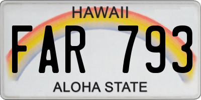 HI license plate FAR793