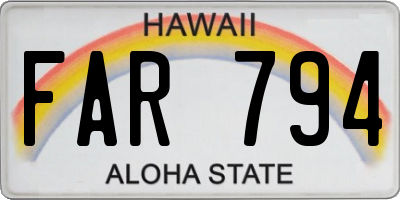 HI license plate FAR794
