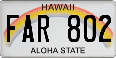 HI license plate FAR802