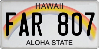 HI license plate FAR807