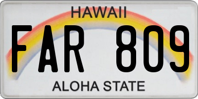 HI license plate FAR809