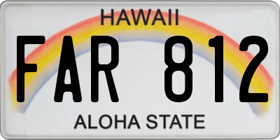 HI license plate FAR812