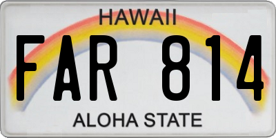 HI license plate FAR814